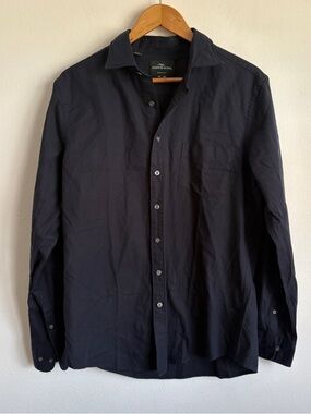 Rodd & Gunn Men's Navy Button-Up Shirt Large